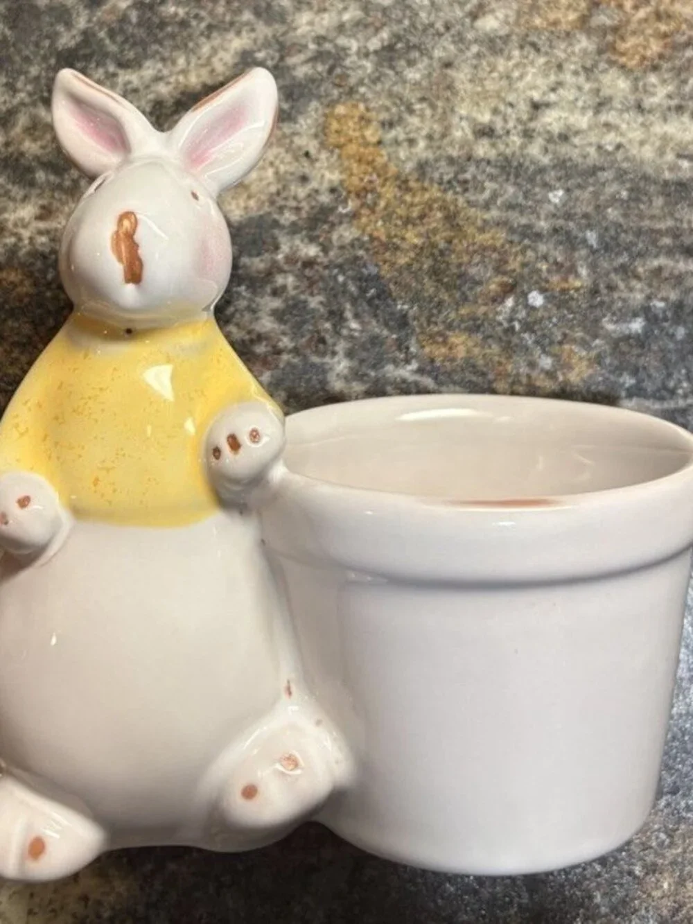 Sur La Table Easter Bunny Rabbit Container Ceramic Porcelain Holder 5 Inches